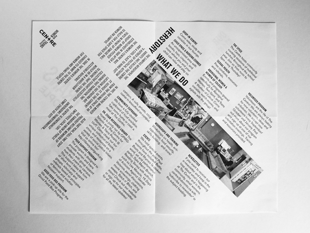 Fully opened brochure Centre for Women & Trans People Brochure