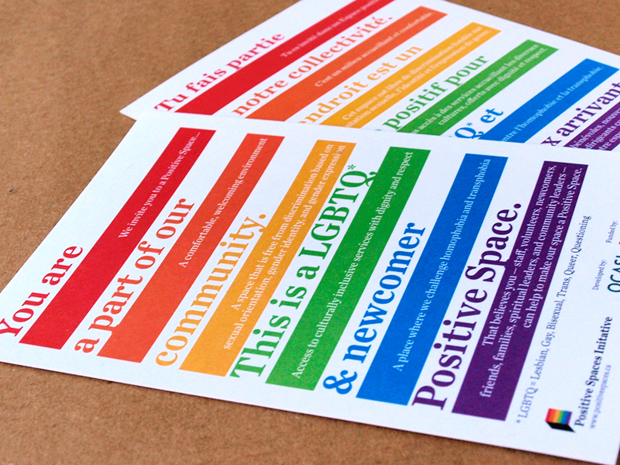 English & French Postcards Positive Spaces Initiative Postcard